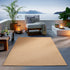 Outdoor Teppich Wetterfest in Sisal Bordüren Optik | Für Drinnen und Draußen | Terrasse Balkon Garten Wohnzimmer Badezimmer Küche | Beige